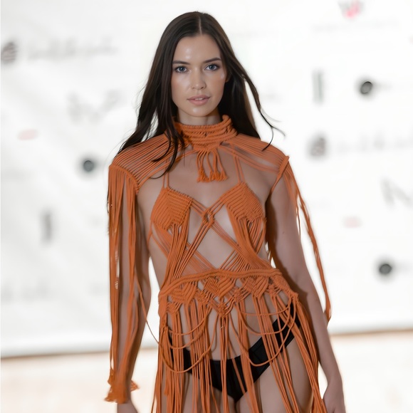 Handmade Macrame Crochet Dress - Picture 3 of 16